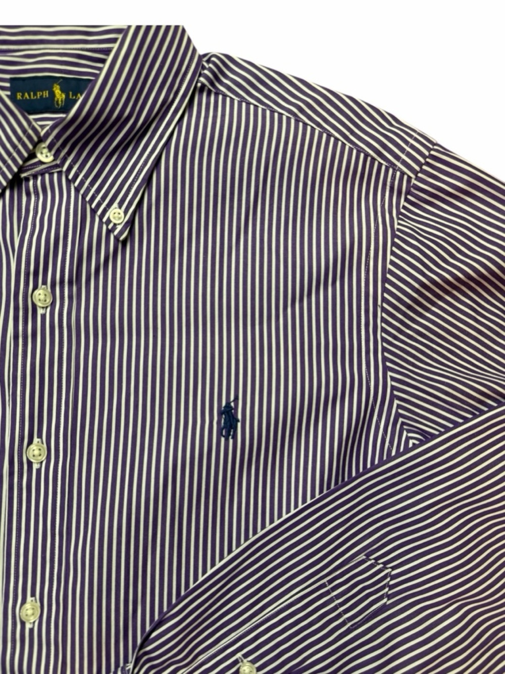 Ralph Lauren Purple & White Striped Men’s Button-Down Shirt